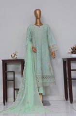 Bin Saeed Luxury Self Embroidered Frock 3 Pc Collection D-02