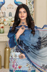 Mashaal Exclusive Digital Printed and Embroidered Lawn Collection by Riaz Arts D-02