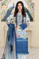 Mashaal Exclusive Digital Printed and Embroidered Lawn Collection by Riaz Arts D-02