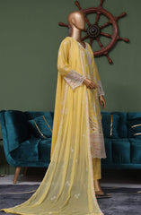 Bin Saeed Luxury Self Embroidered Frock 3 Pc Collection D-04