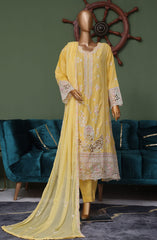 Bin Saeed Luxury Self Embroidered Frock 3 Pc Collection D-04