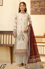 Mahees Ghazal Embroidered Lawn with Emb Voile Dupatta Collection Design 07