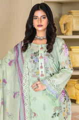 Mashaal Exclusive Digital Printed and Embroidered Lawn Collection by Riaz Arts D-08