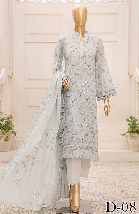 Tarzz Printed Lawn Collection With Emb Voile Dupatta Vol.1 Design 08