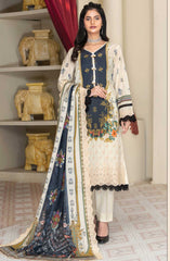 Mashaal Exclusive Digital Printed and Embroidered Lawn Collection by Riaz Arts D-09