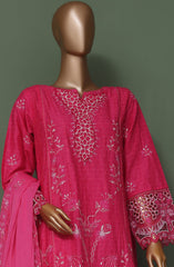 Bin Saeed Luxury Self Embroidered Frock 3 Pc Collection D-09