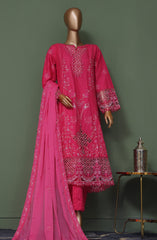 Bin Saeed Luxury Self Embroidered Frock 3 Pc Collection D-09