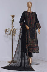 Bin Saeed Luxury Self Embroidered Frock 3 Pc Collection D-10