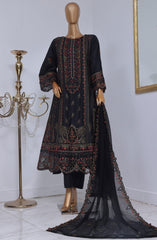 Bin Saeed Luxury Self Embroidered Frock 3 Pc Collection D-10