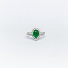 YKL Jewellers Ring Collection DIAMOND STYLE GREEN EMERALD RING