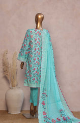 Bin Saeed Ronaq e Eid Embroidered Lawn Collection 2025 D-01