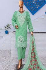 HZ Unstitch Premium Embroidered Lawn Collection D-01