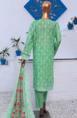 HZ Unstitch Premium Embroidered Lawn Collection D-01