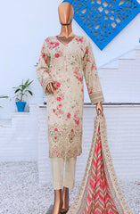 HZ Unstitch Premium Embroidered Lawn Collection D-02