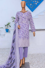 HZ Unstitch Premium Embroidered Lawn Collection D-03