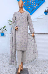 HZ Unstitch Premium Embroidered Lawn Collection D-05