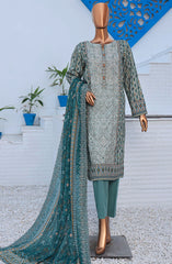 HZ Unstitch Premium Embroidered Lawn Collection D-08