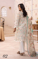 Mahees Isha Printed Chikankari Lawn Collection By Riaz Arts D-02