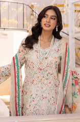 Mahees Isha Printed Chikankari Lawn Collection By Riaz Arts D-02