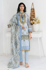 Mashaal Stripe Exclusive Digital Printed Embroidered Lawn Collection D-02