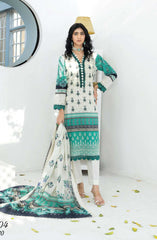 Mashaal Stripe Exclusive Digital Printed Embroidered Lawn Collection D-04