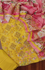 Premium Sequence Emb Linen 3 Pcs with Emb Dupatta Collection D-04