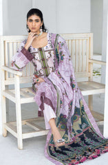 Mashaal Stripe Exclusive Digital Printed Embroidered Lawn Collection D-05