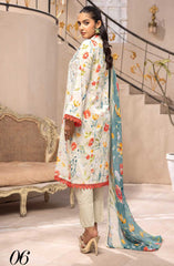 Mahees Isha Printed Chikankari Lawn Collection By Riaz Arts D-06