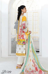 Mashaal Stripe Exclusive Digital Printed Embroidered Lawn Collection D-09