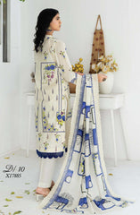 Mashaal Stripe Exclusive Digital Printed Embroidered Lawn Collection D-10