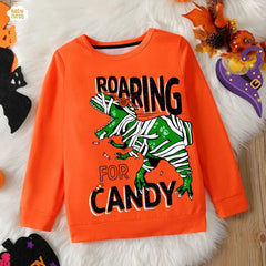 Sweat Shirts By Baby Nest Dino Roaring for Candy Graphic Sweatshirt for kids