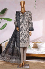 HZ Elite Unstitch Lawn Chikankari Collection D-235