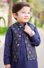 Exclusive 3 Pc Waist Coat Shalwar Kameez Collection By Hassan Jee D-17