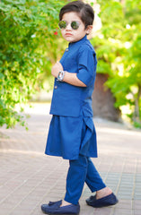 Exclusive 3 Pc Waist Coat Shalwar Kameez Collection By Hassan Jee D-21