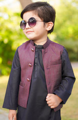 Exclusive 3 Pc Waist Coat Shalwar Kameez Collection By Hassan Jee D-22