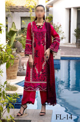 Minha Florum Luxury Embroidered Lawn Collection D-14