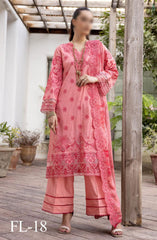 Minha Florum Luxury Embroidered Lawn Collection D-18