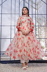 Noor Jahan Festive Stitched Collection By Nazmina D-70 Ruby red amaryllis