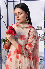 Noor Jahan Festive Stitched Collection By Nazmina D-70 Ruby red amaryllis