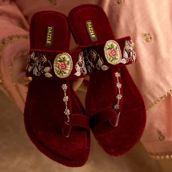 Dazzle By Sarah Heera Kolapuri Collection GARDEN PARTY (MAROON)