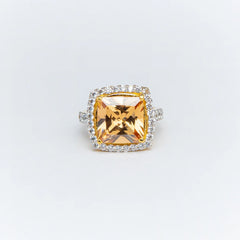 YKL Jewellers Ring Collection GOLD CHAMPAGNE SQUARE RING