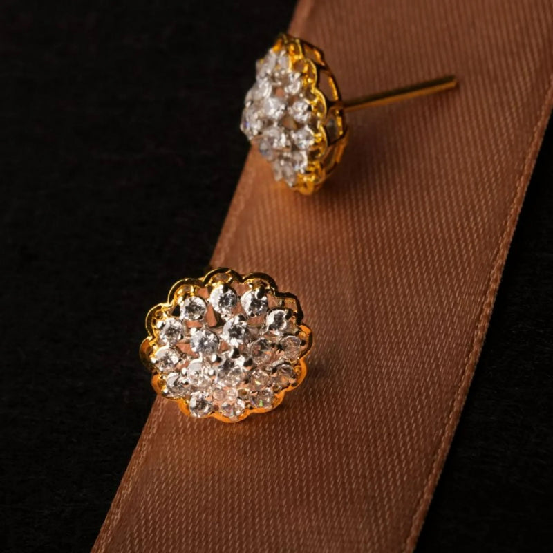YKL Jewellers Tops Collection GOLD PLATED ROUND ZIRCON TOPS