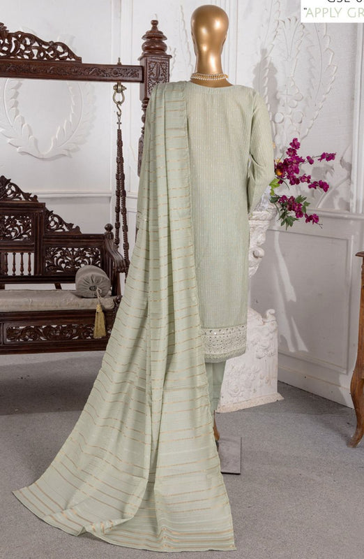 HZ RTW Festive Hues LineKari Embroidered Collection 2024 GSL 02 APPLE GREEN
