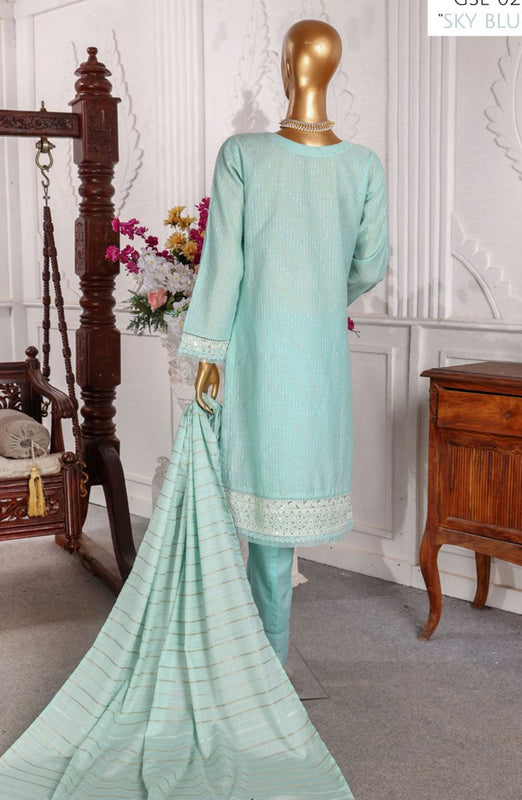 HZ RTW Festive Hues LineKari Embroidered Collection 2024 GSL 02 SKY BLUE