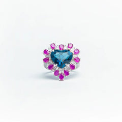 YKL Jewellers Ring Collection HEART SHAPE BLUE SAPPHIRE RING