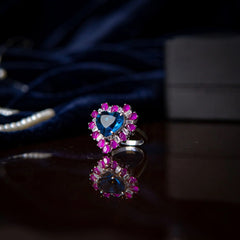 YKL Jewellers Ring Collection HEART SHAPE BLUE SAPPHIRE RING