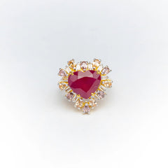 YKL Jewellers Ring Collection HEART SHAPE RUBY RING