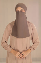 Black Camels Half Niqab With Ties Collection HNWT-02