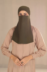 Black Camels Half Niqab With Ties Collection HNWT-04