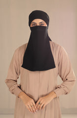 Black Camels Half Niqab With Ties Collection HNWT-05